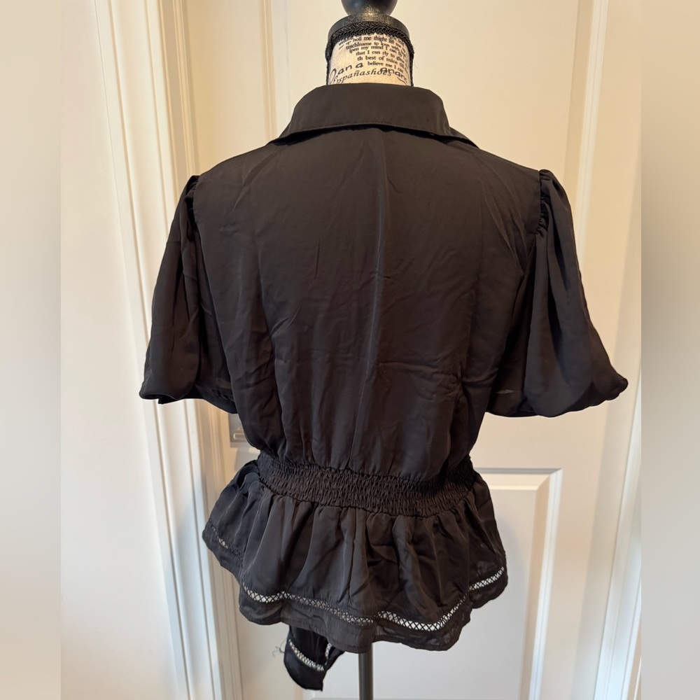 ✨ Pastel Brand Asymmetrical Blouse – Black, Size M (NWT) ✨ - Picture 5 of 11